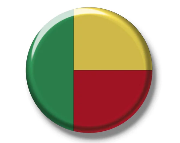 Gomb jelvény Benin zászlaja — Stock Fotó