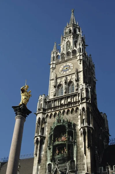 New Town Hall Town Hall Tower Munich Germany Europe — Stock Photo, Image