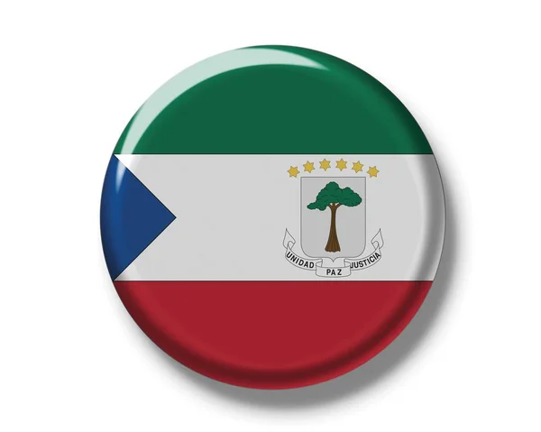 Tlačítko odznak s Vlajka Rovníkové Guiney — Stock fotografie