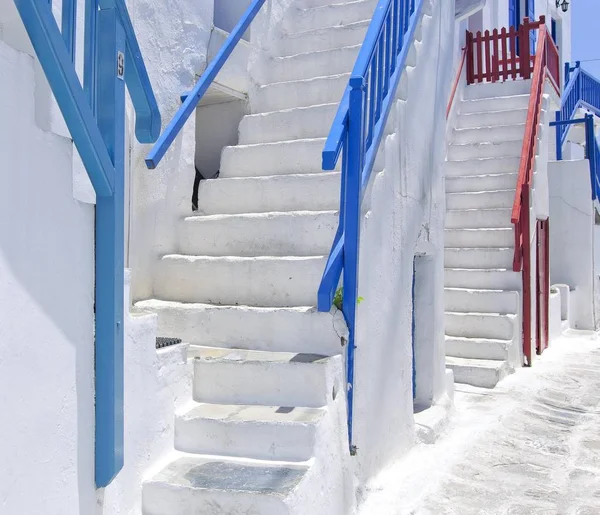미코노스 Cyclades를 그리스 유럽에에서 계단과 — 스톡 사진