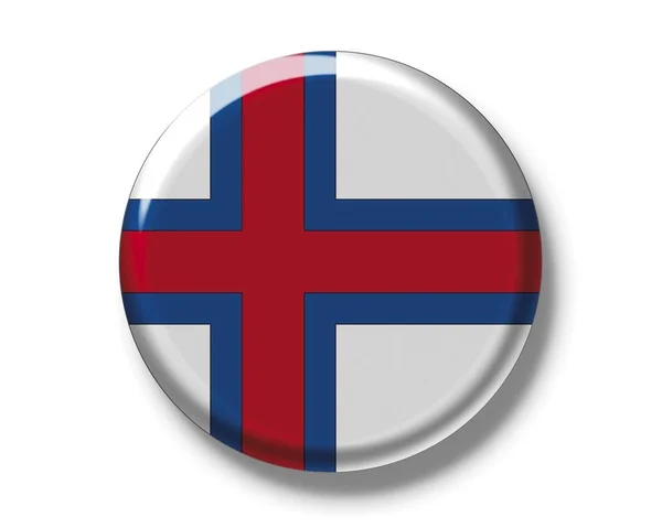 Knappen etikett med flagga Färöarna — Stockfoto