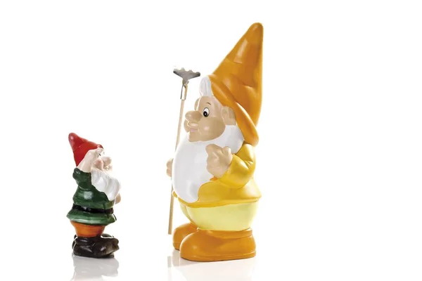 Garden Gnomes Decoration Objects Isolated White — Stock Photo, Image