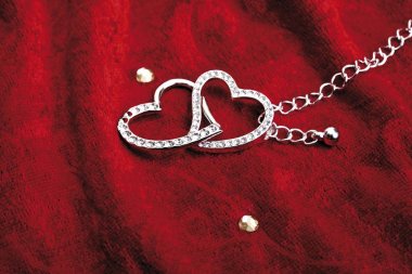 Silver heart pendants clipart