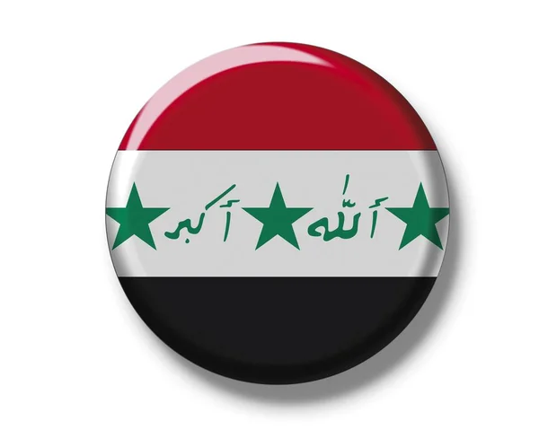 Knop badge met vlag van Irak — Stockfoto