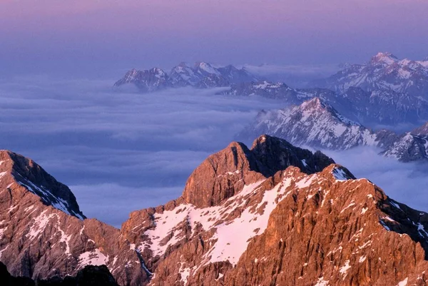 Vista Desde Cumbre Del Monte Zugspitze Baviera Alemania Europa —  Fotos de Stock