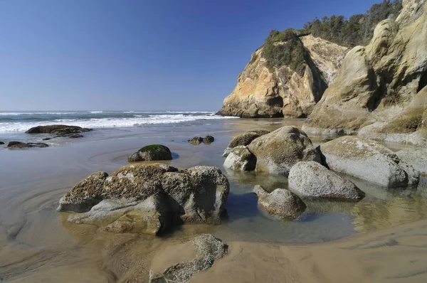 Пляж Скалы Hug Point State Park Орегон Сша Северная Америка — стоковое фото