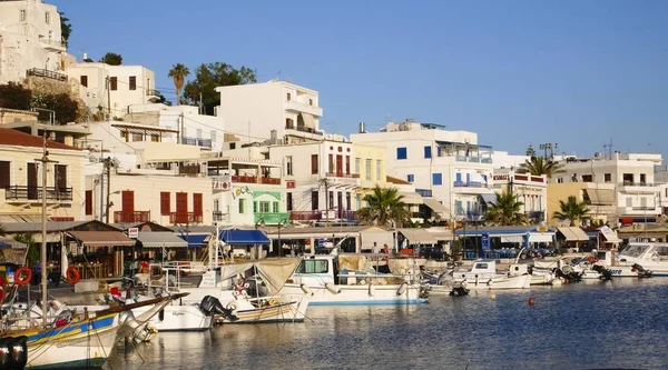 Ville Port Naxos Dans Lumière Soir Cyclades Grèce Europe — Photo