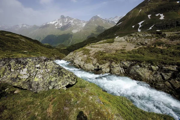 Gletscherbach Kaunertal Tirol Österreich Europa — Stockfoto