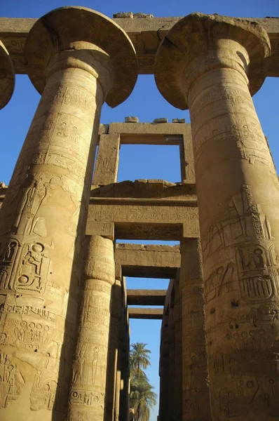 Colunas Karnak Temple Complex Luxor Núbia Egito África — Fotografia de Stock