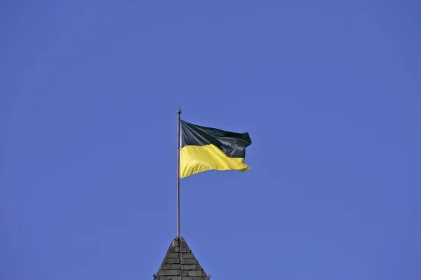 Negro Amarillo Los Colores Ciudad Munich Una Bandera Favorecedora Munich — Foto de Stock