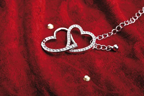 Ciondoli cuore in argento — Foto Stock