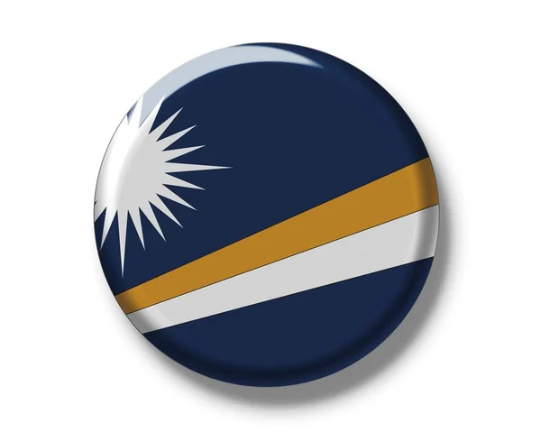 Button badge with flag of Marshall Islands — Stock Photo, Image