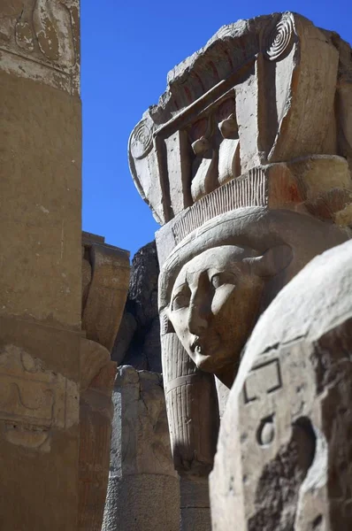 Detalhe Templo Hatshepsut Luxor Egito África — Fotografia de Stock