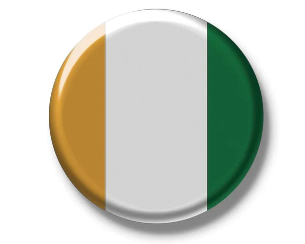 Knappen etikett med flagga Elfenbenskusten — Stockfoto
