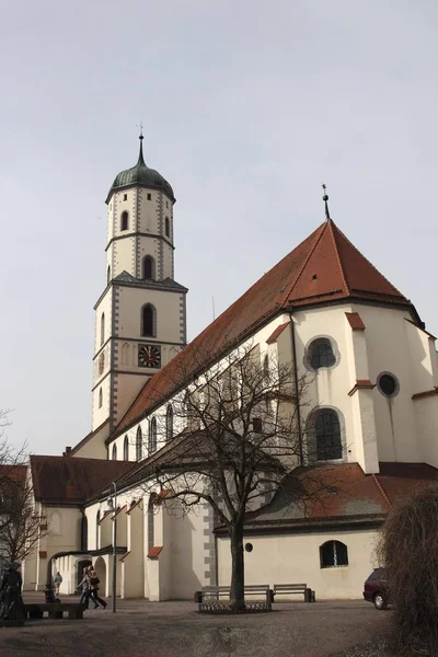 Martins Kilise Kilise Meydanı Biberach Der Riaa Üst Swabia Baden — Stok fotoğraf