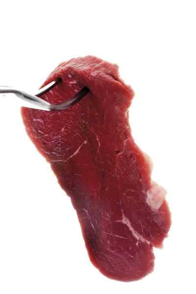 Bistec Carne Tenedor Carne —  Fotos de Stock