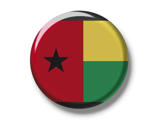 Gomb jelvény Bissau-Guinea zászlaja — Stock Fotó