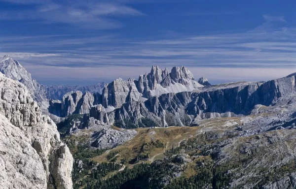 Kijk Naar Het Zuiden Uit Falzarego Pass Cortina Zuid Tirol — Stockfoto