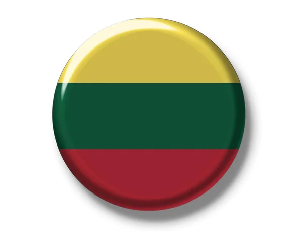 Emblema de botão com bandeira de Lituânia — Fotografia de Stock