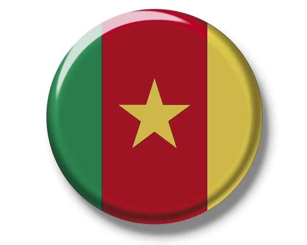 Gomb jelvény Kamerun zászlaja — Stock Fotó