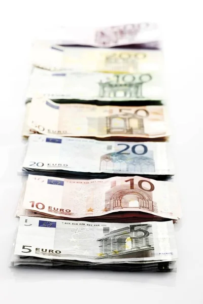 Euro Banknotes White Background — Stock Photo, Image