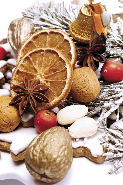 Bożego Narodzenia Oferuje Płyty Słodycze Traktuje — Zdjęcie stockowe