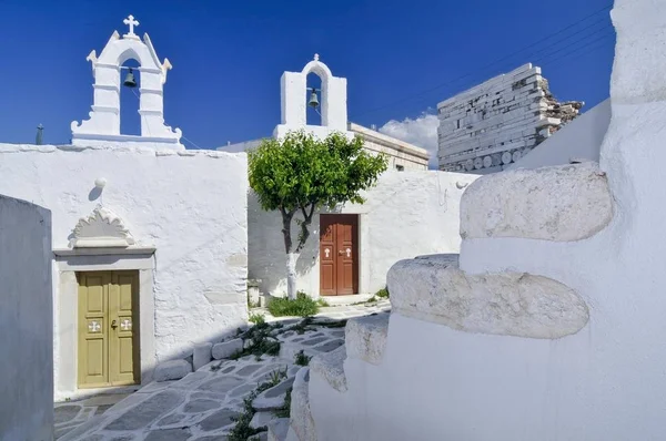 Igreja Centro Histórico Naoussa Paros Cyclades Grécia Europa — Fotografia de Stock