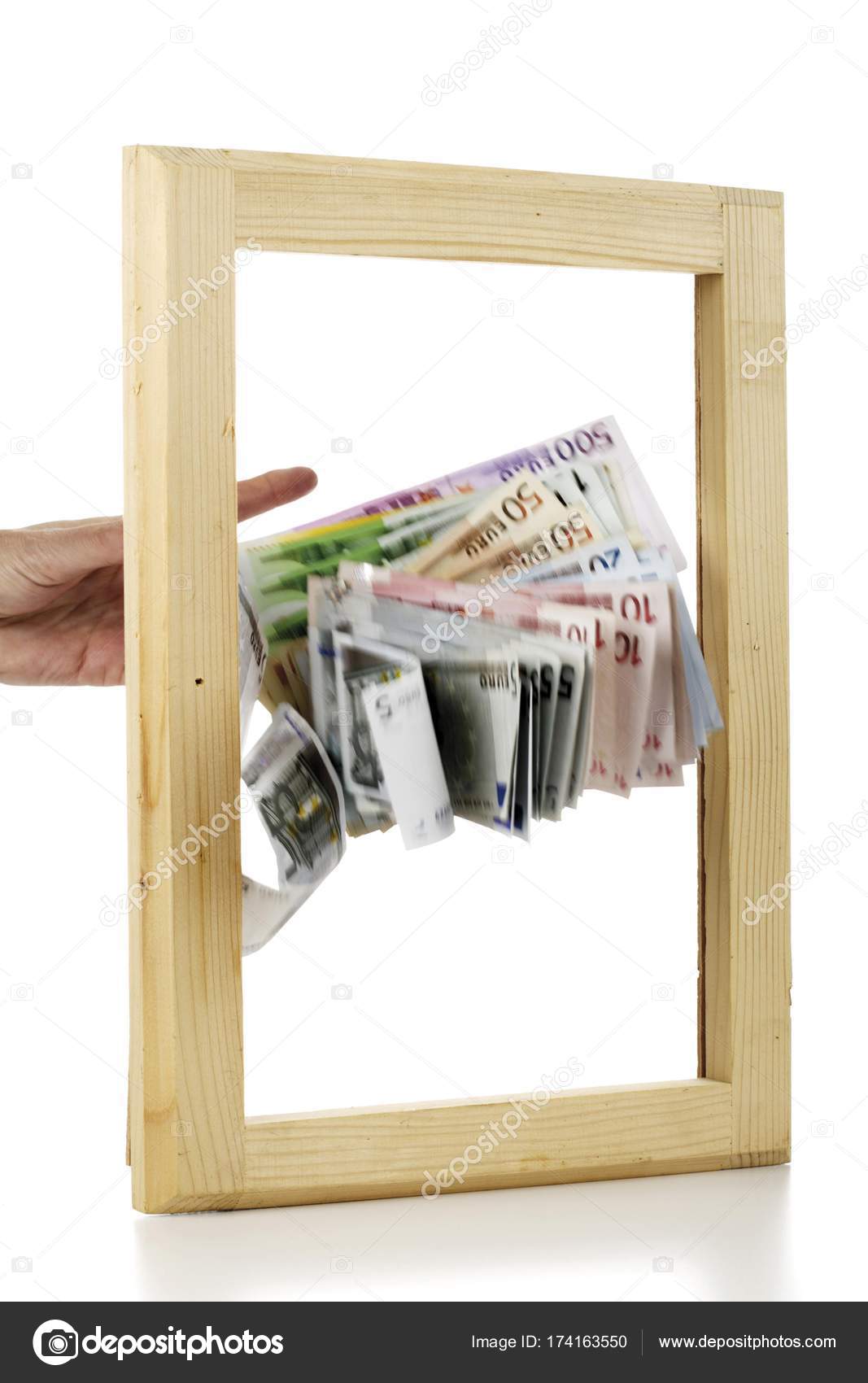 Geld Aus Dem Fenster Werfen — Stockfoto