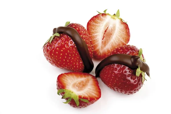 Sweet Strawberries Chocolate Glaze — Stock Photo, Image