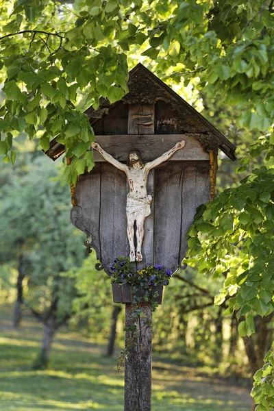 Σταυρού Στο Dietramszell Άνω Βαυαρία Γερμανία Ευρώπη — Φωτογραφία Αρχείου