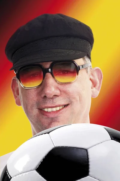 Retrato Fanático Del Fútbol Alemán — Foto de Stock