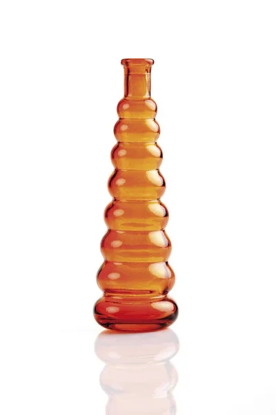 Botella Cristal Naranja Aislada Blanco — Foto de Stock