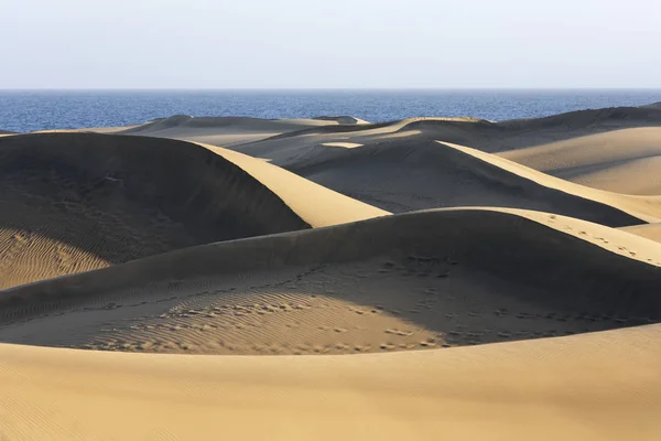 Dunas Areia Maspalomas Playa Del Ingles Gran Canaria Espanha Europa — Fotografia de Stock