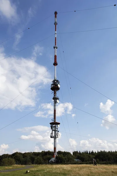 Radio Tower Kreuzberg Mountain Rhoen Franconia Bavorsko Německo Evropa — Stock fotografie