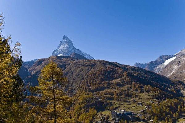 Matterhorn 4487M Riffelalpe Zermatt Valais Suíça Europa — Fotografia de Stock