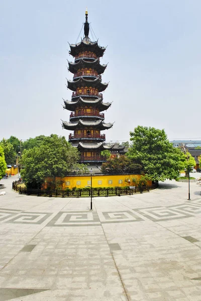 Torre Templo Longhua Xangai China Ásia — Fotografia de Stock