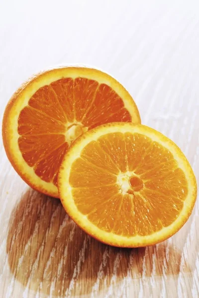 Narancs Citrus Fából Készült Asztal — Stock Fotó