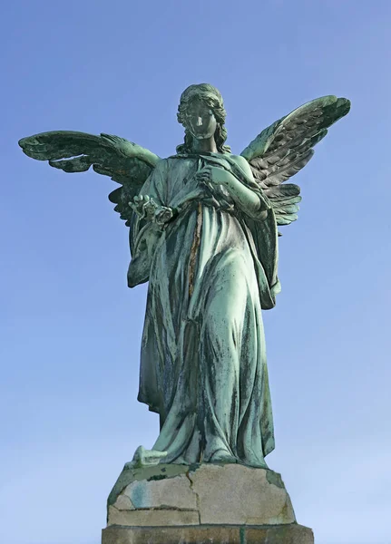 Vista Sobre Estatua Ángel Cementerio —  Fotos de Stock