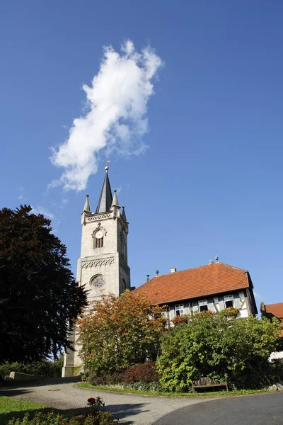 Urspring Rhoen Grabfeld Franconia Bavaria 欧洲的新教教堂 — 图库照片