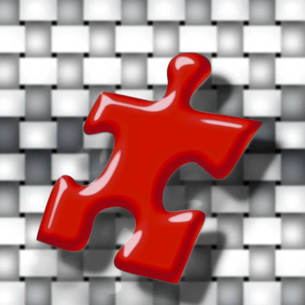 Graphic Red Puzzle Piece — Stock Photo, Image