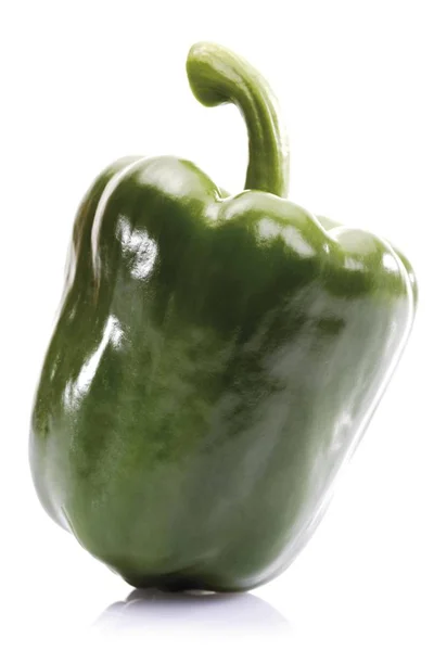 Green Pepper White Background — Stock Photo, Image