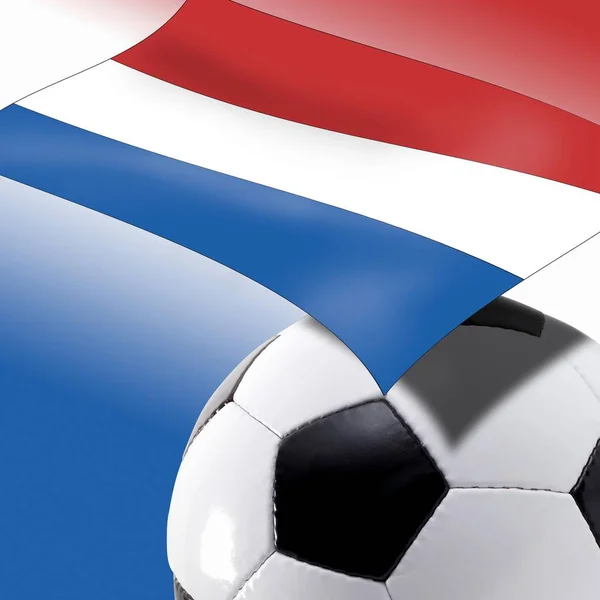 Football avec drapeau néerlandais — Photo