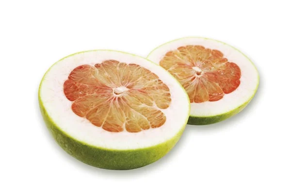 Pomelo Citrus Szelet Fehér Asztali — Stock Fotó