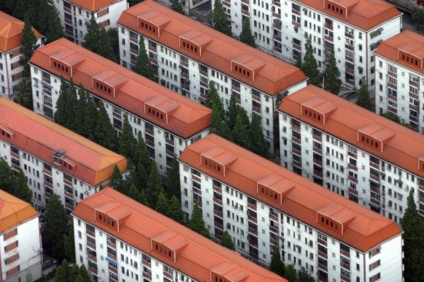 Apartment Houses Viewed Jin Mao Tower Shanghai China Asia — Stock Photo, Image