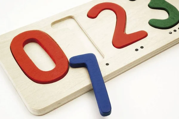 Number Board Wooden Numbers — Stock Photo, Image
