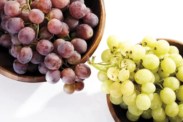 Uvas Rojas Verdes Cuencos — Foto de Stock