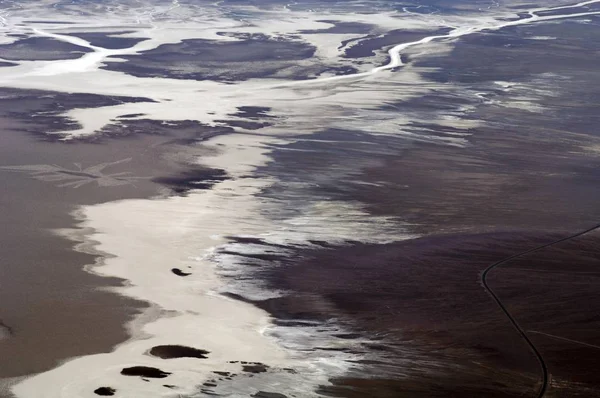 Aerial View Borax Sediment Canyon Bottom Death Valley National Park — Stock Photo, Image