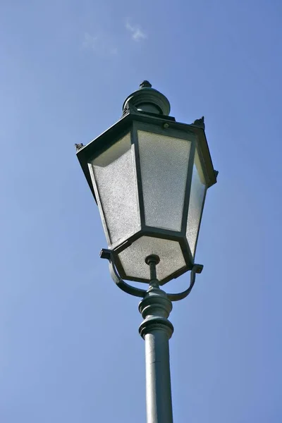 Street light at day time and blue sky