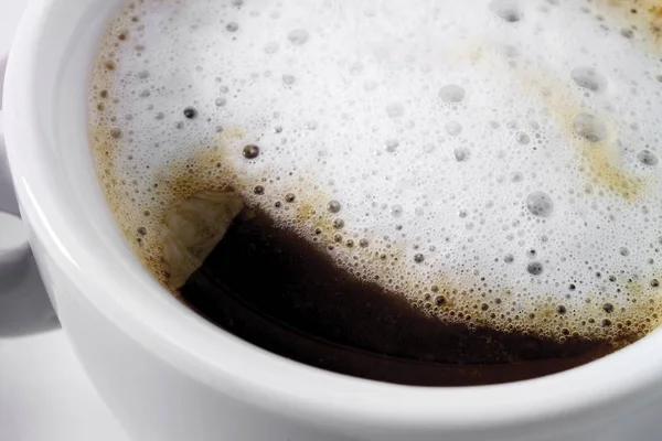 Nahaufnahme Von Schäumendem Cappuccino Tasse — Stockfoto