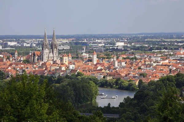 Regensburg Vista Winzer Palatinado Superior Baviera Alemanha Europa — Fotografia de Stock